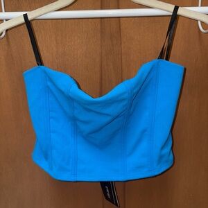 21 Saints Blue Strapless Crop Top Size XL NWT